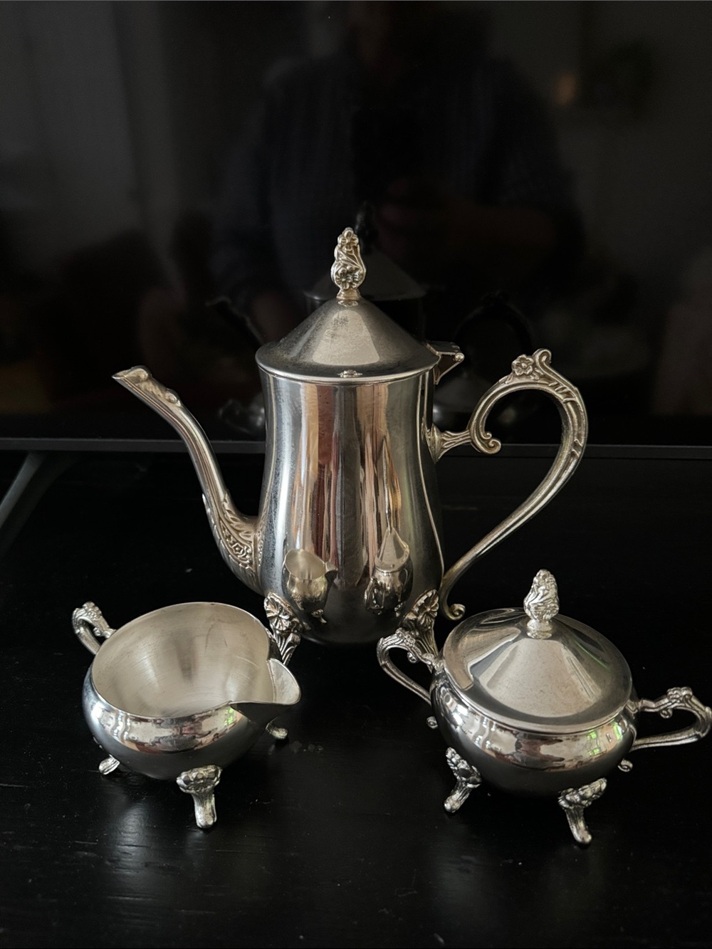 4pc Decorators Choice (Silverplate, Hollowware) Tea Set ~ by DAVCO